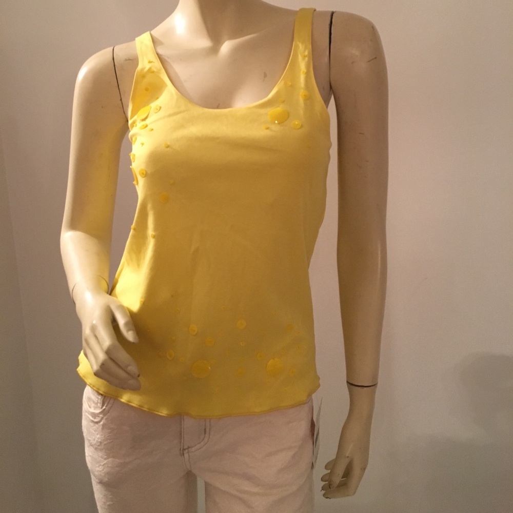 Genny yellow sequined tank top size 8